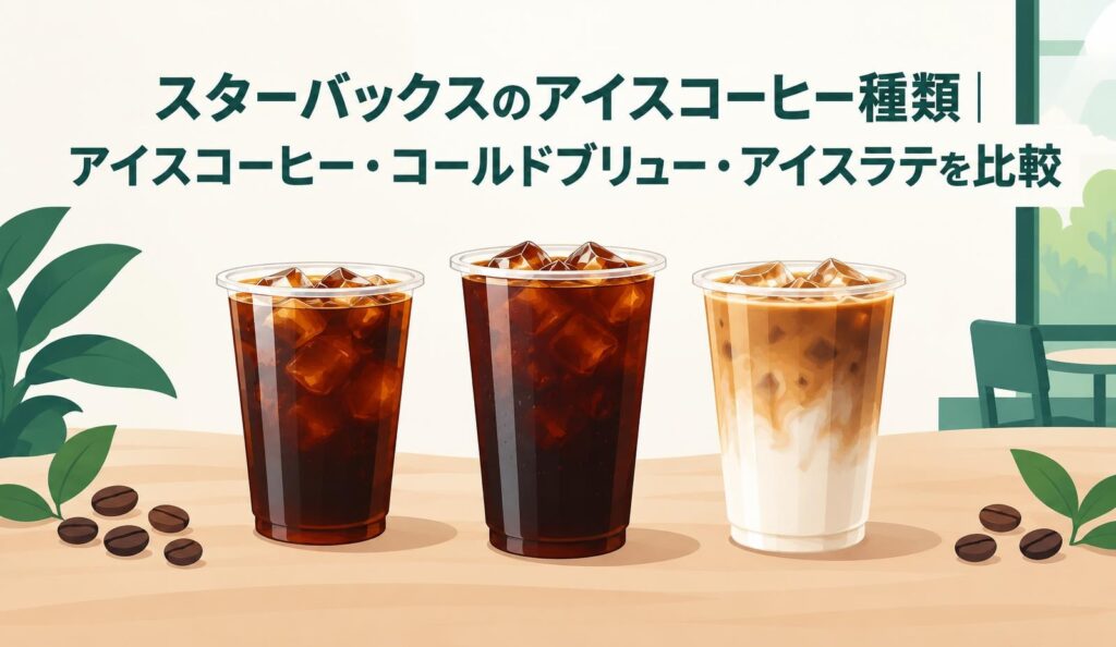 スターバックスのアイスコーヒー種類|アイスコーヒー・コールドブリュー・アイスラテを比較