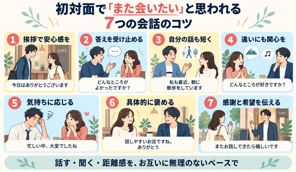 初対面で「また会いたい」と思われる7つの会話のコツ