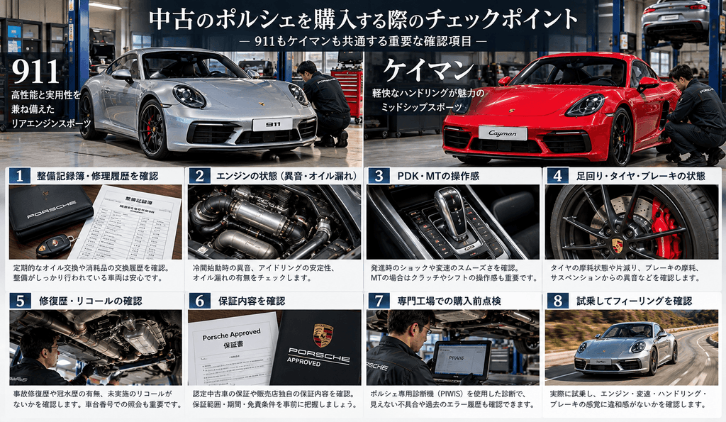 中古の911とケイマンを購入する際のチェックポイント